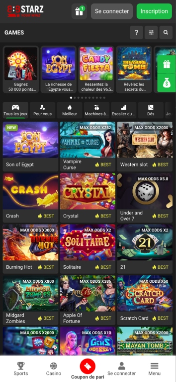 Page du casino 888starz
